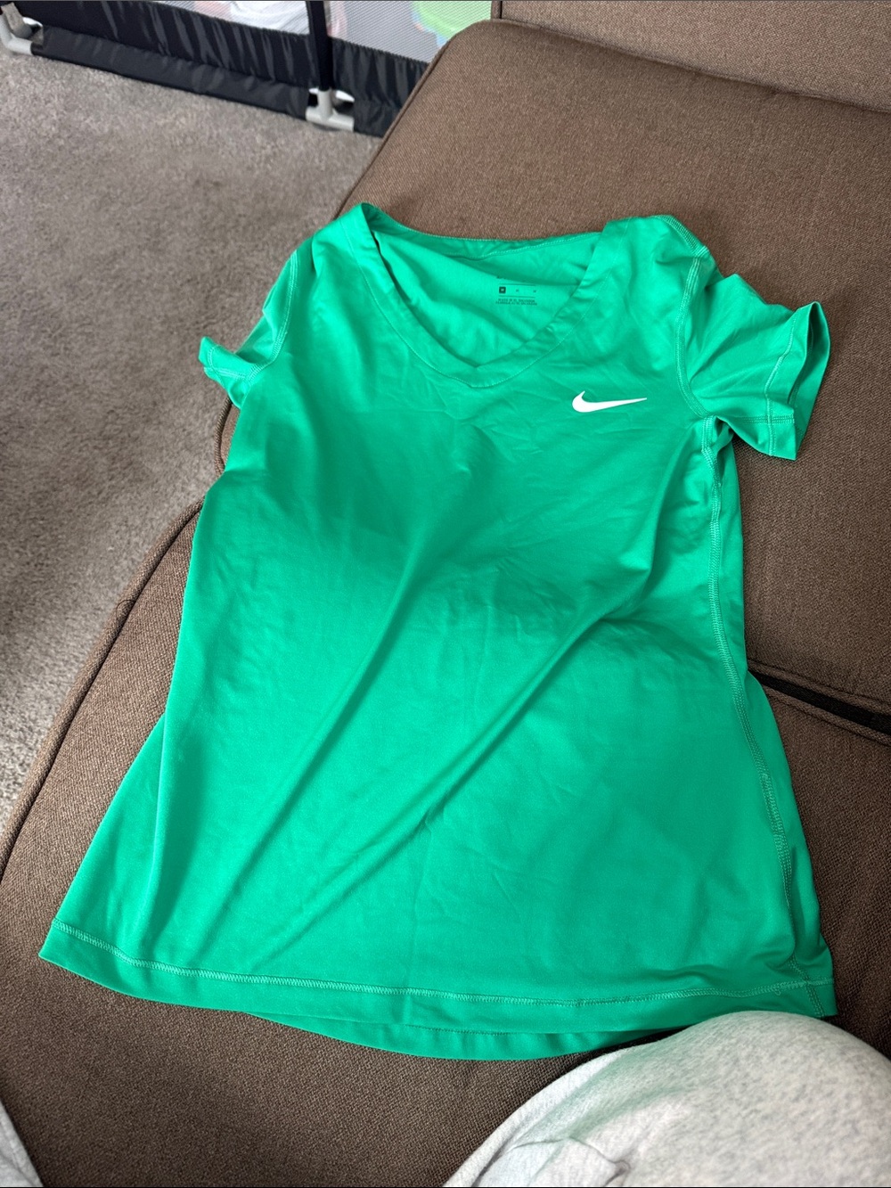 Nike Women's Teal Green V-Neck Athletic Tee